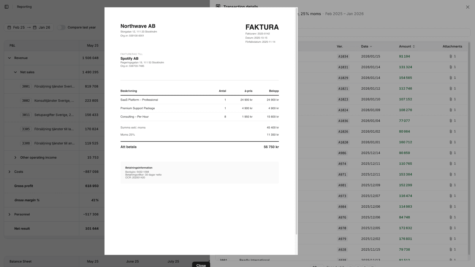 Traceability down to every transaction.