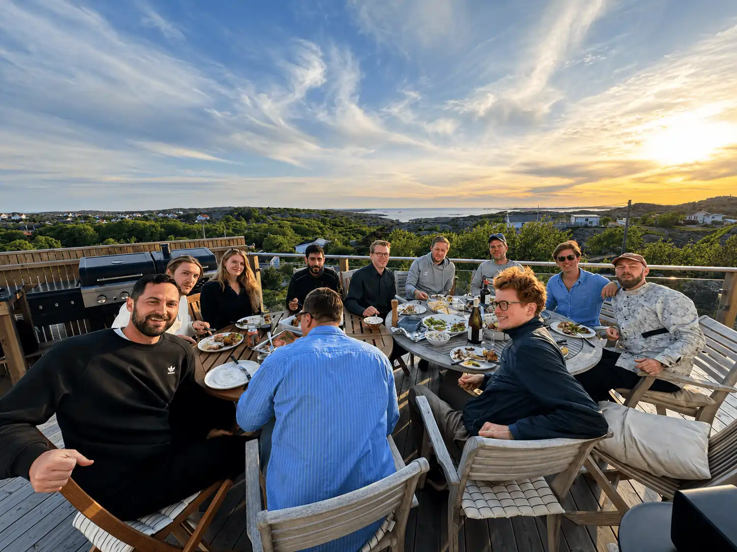The MinCFO team at a rooftop dinner