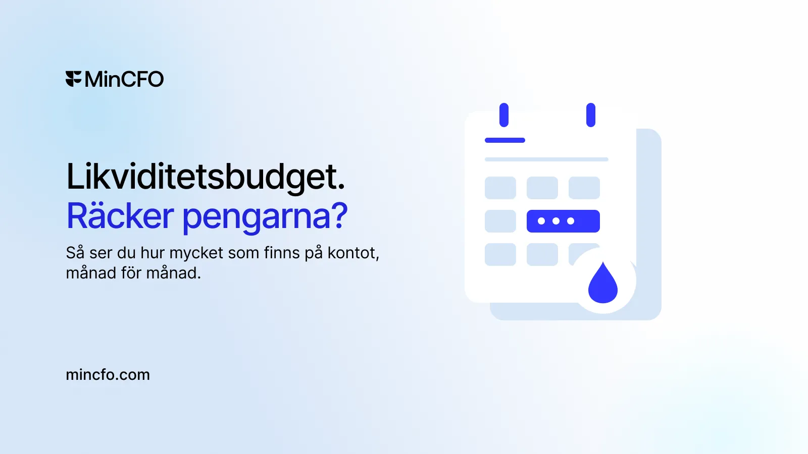 Header image with the title Cash flow budget: will the money last?, with a calendar showing month by month planning.